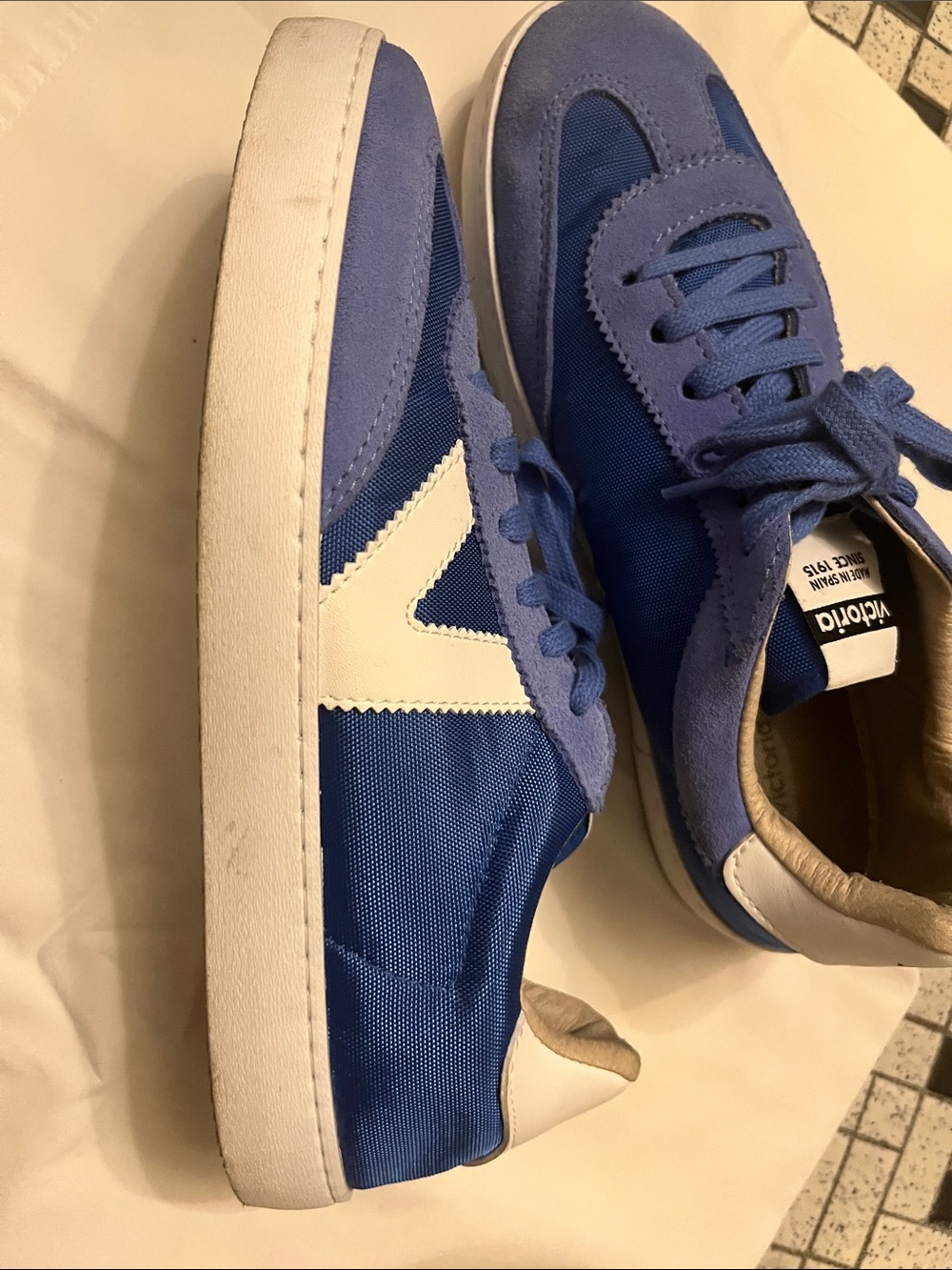 Women's Blue Suede & Textile Sneakers View 3